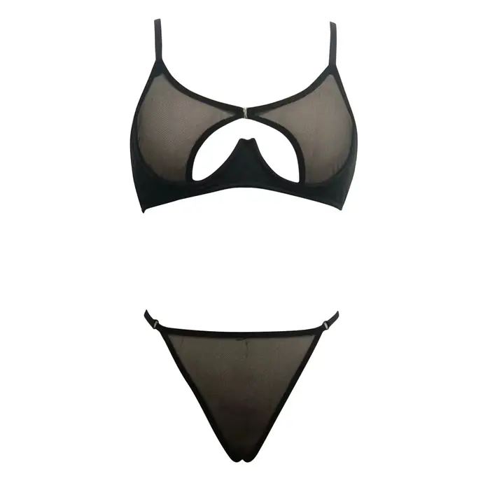 Velikostní podprsenka s kostkami 2dílná erotická souprava pro ženy krajka průhledné spodní prádlo sexy zábavný kostým intimní