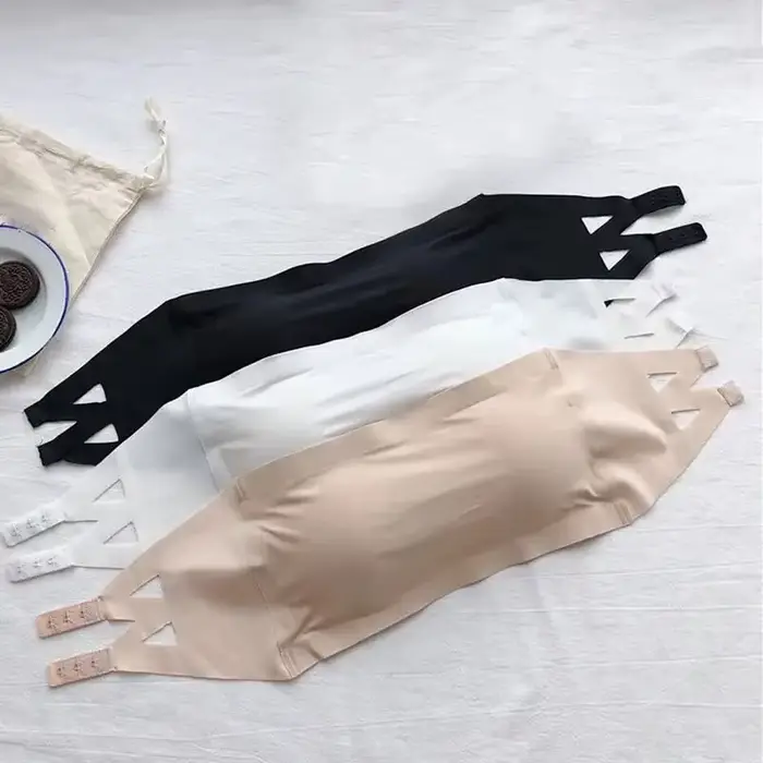 Haut tubulaire une pièce sans couture pour femmes, coussinets amovibles, intimes, basique, noir/blanc/peau, soutien-gorge sans bretelles, Bandeau, Lingerie Sexy