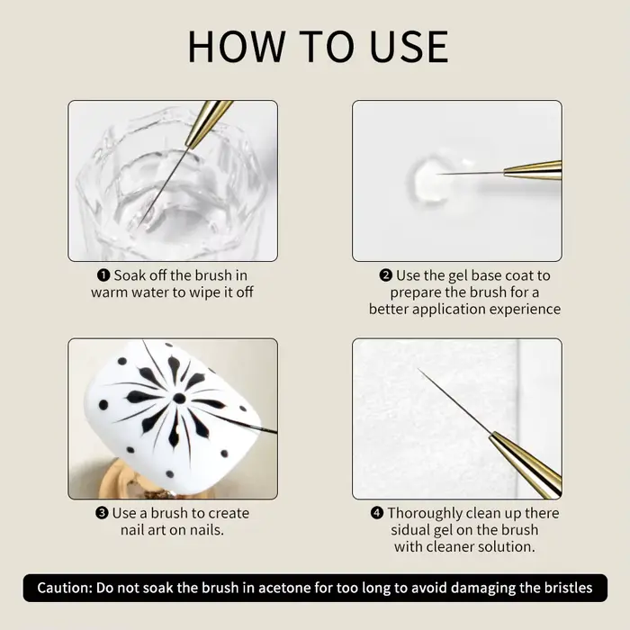 RSNACanon-Pinceaux à Ongles pour Nail Art, Stylo de Peinture à Rayures Françaises, Long Dessin Mince