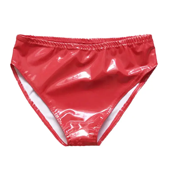 Dámské patentové kožené spodní prádlo, velká velikost, mokrý vzhled, nízkopodlažní elastické kalhotky, latexové spodní prádlo pro taneční párty