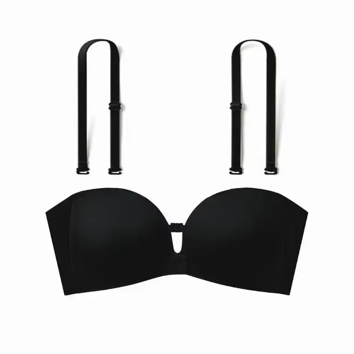 Soutien-gorge invisible sans fil pour femme, sans bretelles, avec boucle avant antidérapante, lisse 