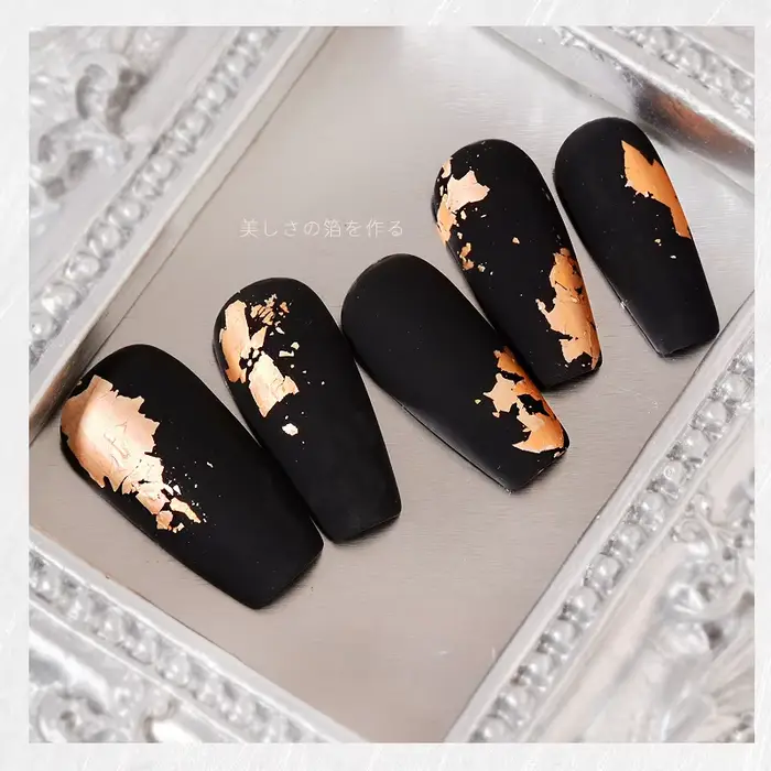 Rose or argent feuille irrégulière papier Fragments Nail Art paillettes autocollant paillettes brico