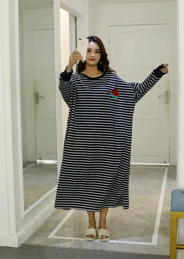 Robe de nuit surdimensionnée à manches longues pour femmes, chemise de nuit de dessin animé, chemise de nuit confortable, vêtements fantaisie
