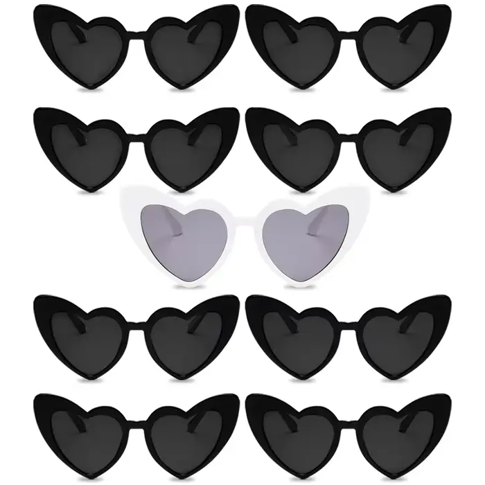 Lunettes de soleil en forme de cœur pour enterrement de vie de jeune fille, décor de mariage, récept
