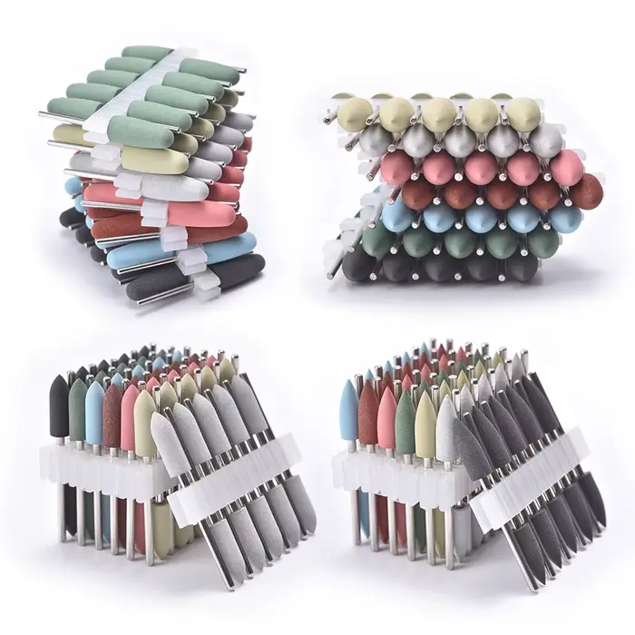 Foret à ongles en Silicone, ensemble de fraises en caoutchouc pour manucure et pédicure, tampon à on