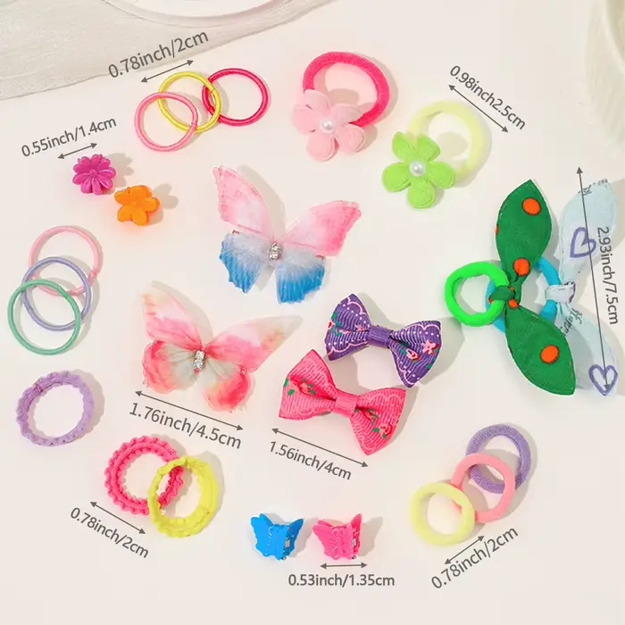 Ensemble d'accessoires pour cheveux pour filles, 555 pièces, pinces à cheveux papillon colorées, att