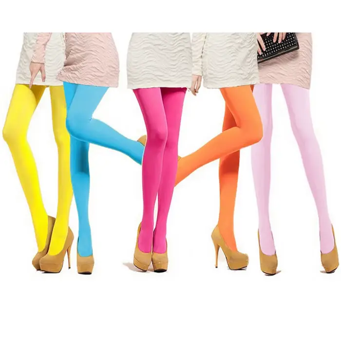 Collants chauds et Sexy pour femmes, 18 couleurs, couleur bonbon, velours 120D, sans couture, grands bas longs élastiques