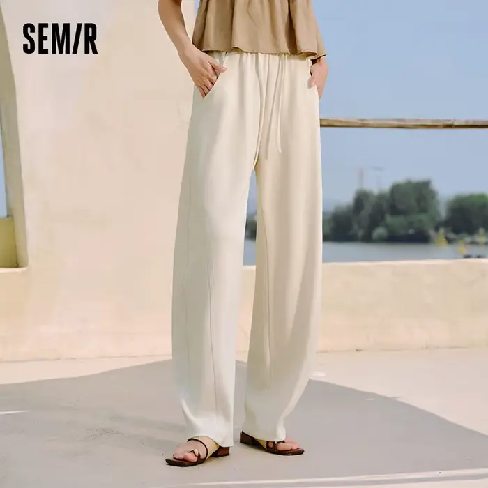 Pantalon décontracté femme Semir à texture à carreaux, coupe ample, style sabre, nouvelle collection