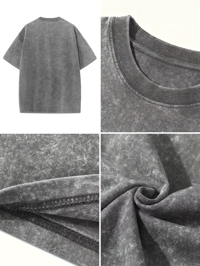T-Shirt délavé surdimensionné pour femmes, en coton, imprimé ici arrive le soleil, décontracté, col 