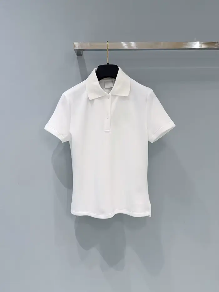 Dámské bílé bavlněné polo slim