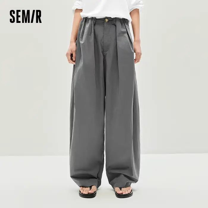 Semir femmes pantalon texturé ample incurvé Long décontracté mode vêtements pour femme texturé tissu