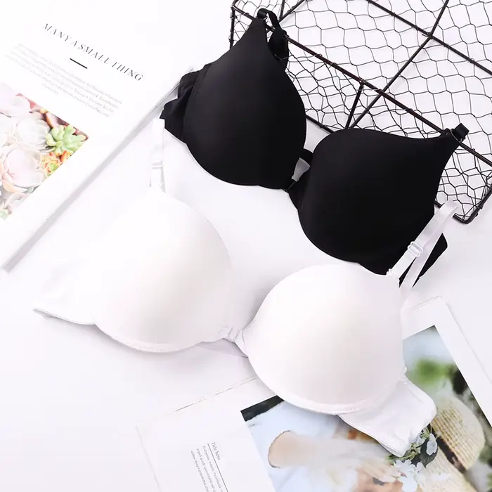 2025 nové módní jednobarevná podprsenka push-up A-B Cup tlačítko přední ženy sexy jednoduché spodní prádlo spodní prádlo