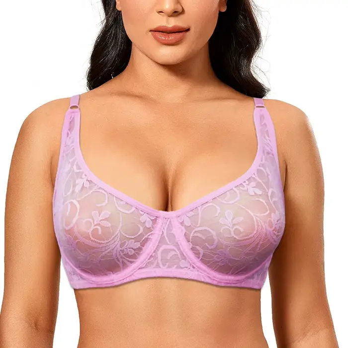 Jemný květ vyšívané krajky podprsenka pro ženy sexy spodní prádlo bez komprese tři čtvrtiny šálek perfektní fit zvláštní příležitosti
