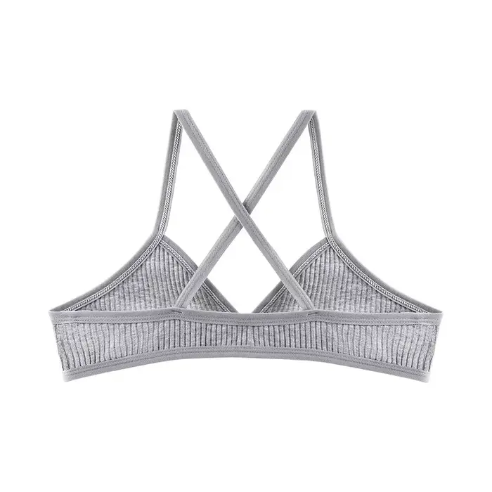 Pohodlné bavlněné podprsenky pro ženy, štíhlý styl, bralette bez podšívky, sexy, hluboký trojúhelník V střih, kříž zpět, krása podprsenka