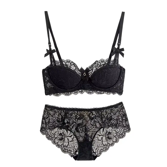 Francouzská čistá touha Bralette malá poprsí AB pohár Push Up bezšňůrová krajková podprsenka pro dívku baculaté mašle design tenký záhyb pohodlí velké velikosti