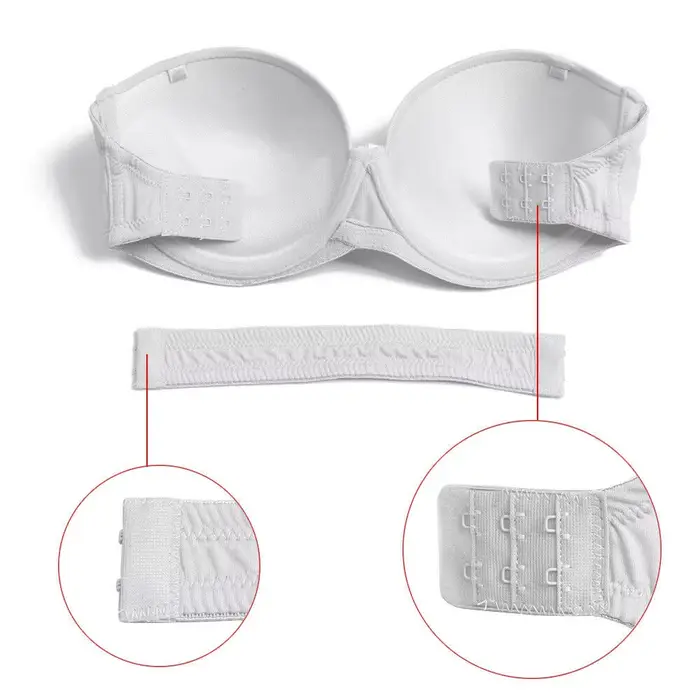 Vgplay soutien-gorge blanc sans bretelles Push Up Lingerie antidérapante bande transparente sangle soutien-gorge femme grande taille pour gros seins 32-44 C D E F