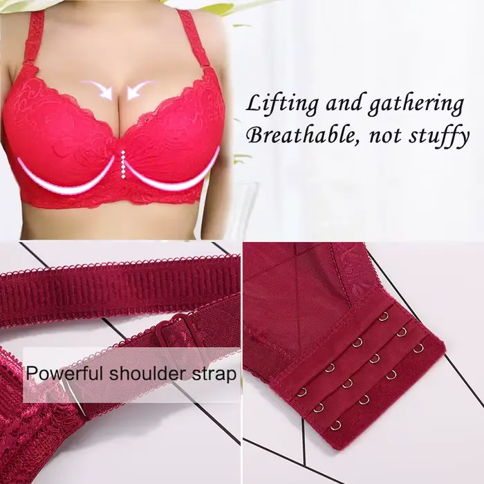 Dámská podprsenka větší velikost Super Push Up Krajková Bralette intimní Lingerie Sexy spodní prádlo s kosticemi E teplá