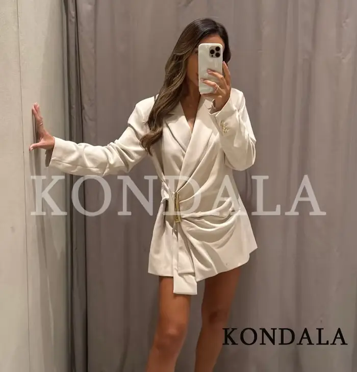 Blazer élégant KONDALA pour femme avec ceinture et boucle, nouvelle collection printemps 2026, blaze