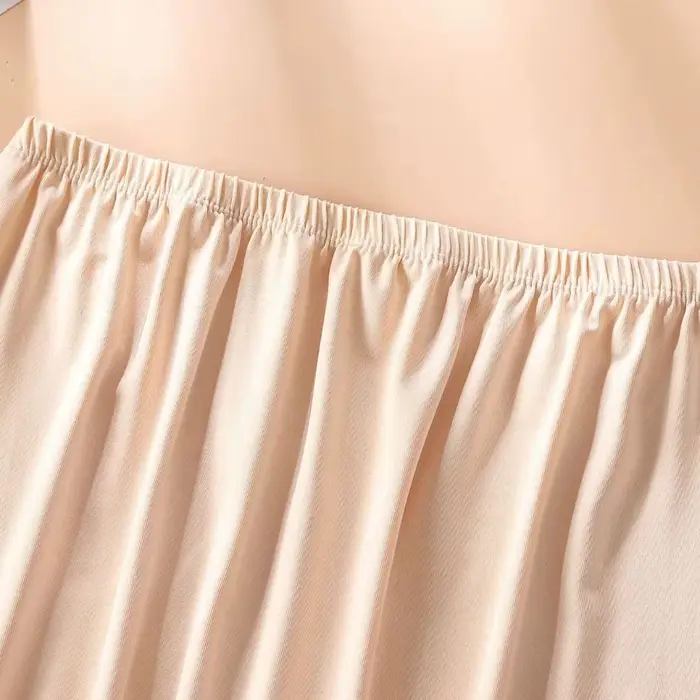 Mince glace soie Modal femme demi-longueur jupe dentelle Anti-pénétration sous-jupe Anti-éblouisseme