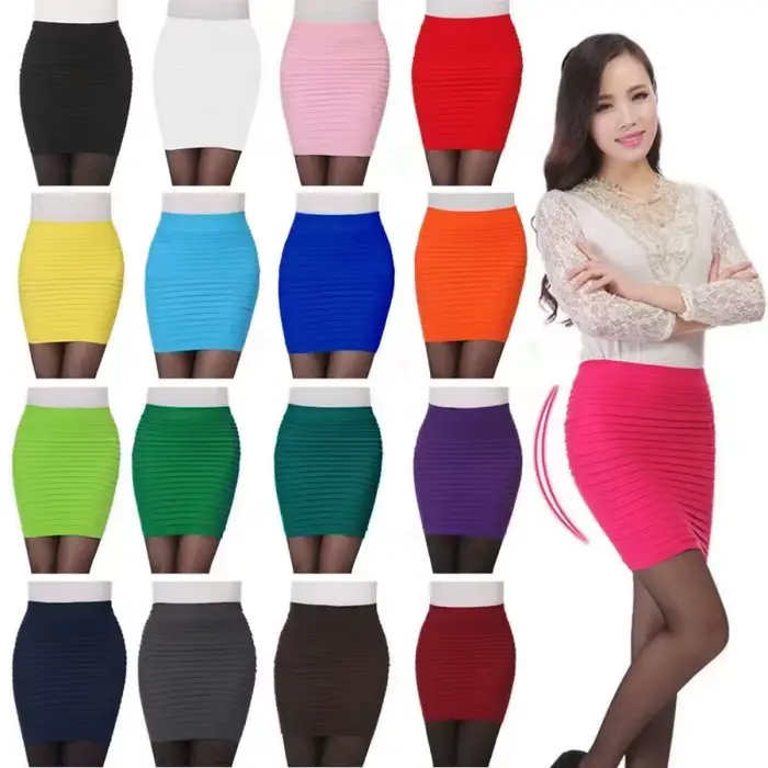 Jupe plissée élastique taille haute pour femme, mini-jupe, drapée, mince, sexy, bureau, été