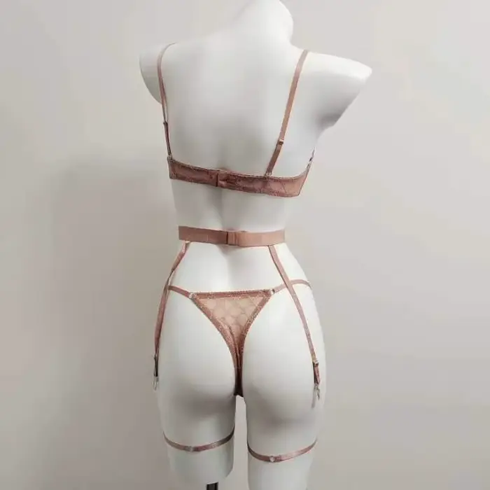 Průhledná podprsenka a kalhotky pro ženy, sexy spodní prádlo, prodyšné spodní prádlo, tenká bralette, velký hrudník, romantický, 3 kusy