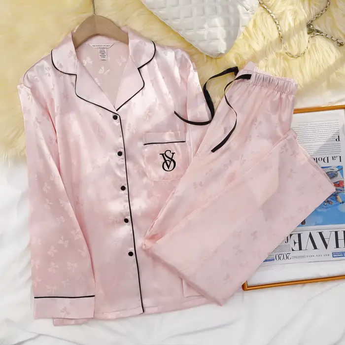 Pyjama en coton tricoté Victoria's Secret pour femmes ensemble de nuit vêtements de détente confortable et respirant pour les occasions spéciales