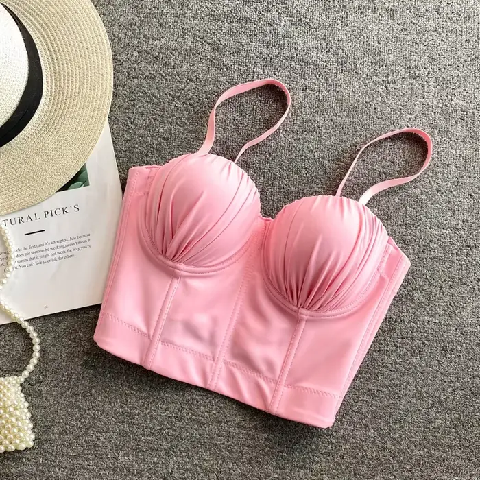 Nové Ženy Bustier Podprsenka 2025 Módní Letní Pevný Popruh Nastavitelný Push Up Bralet Sexy Oblečení Noční klub Vesty