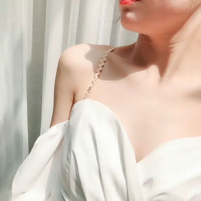 Accessoires de lingerie : Bretelles d'extension de soutien-gorge couleur unie, Bretelles de soutien-gorge en dentelle, Bretelles de soutien-gorge réglables, Bretelles de soutien-gorge à effet gaine pe