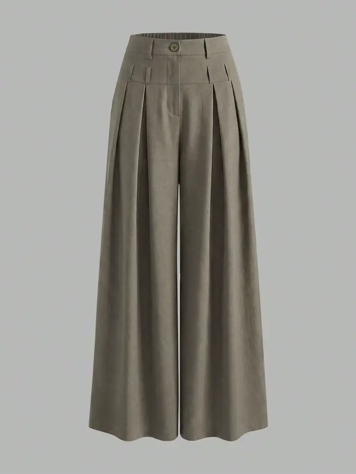 Nouveau pantalon de costume taille haute à jambe large pour femme 2026 – Élégant, fluide, pour le bu