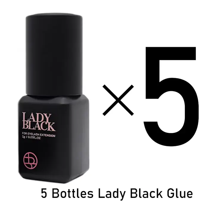 Colle à cils noirs pour femmes, 5 bouteilles, séchage coréen, plus rapide, Extensions de faux-cils, 