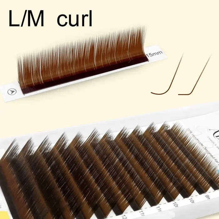 Abonnie L M Curl Brown Cils individuels classiques Volume russe Cils