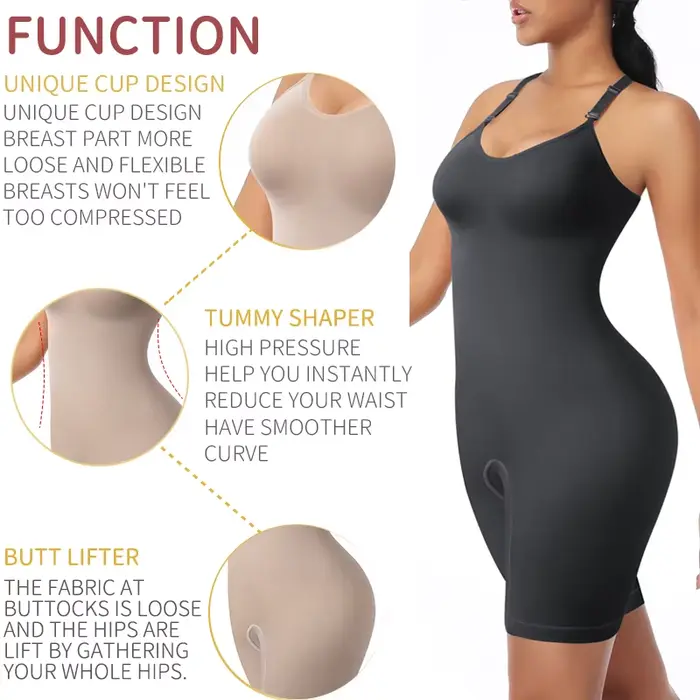 Body gainant intégral pour femme, effet ventre plat, amincissant, rehausseur de fesses, amincisseur de cuisses, corset