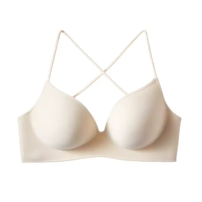 Soutien-gorge 3/4 bonnets épaissis, anti-choc, taille ajustée, lingerie intime pour femmes à poitrine plate