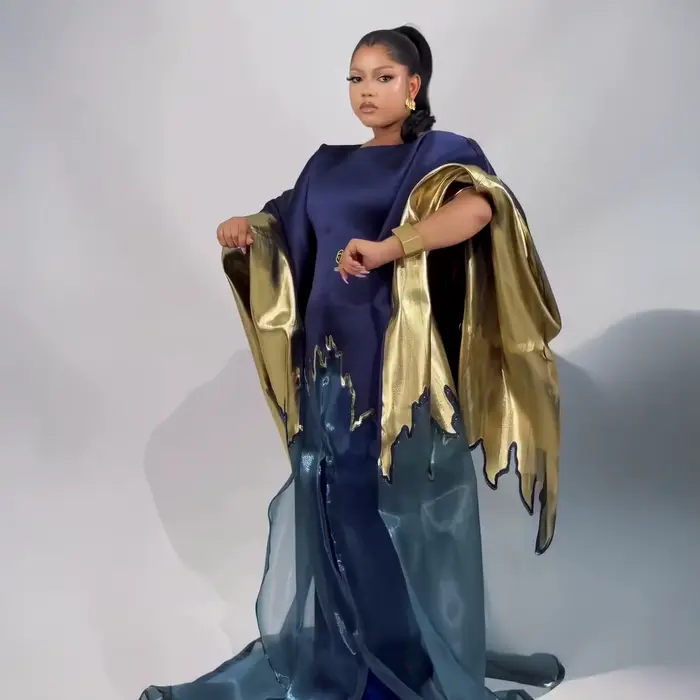 Ensemble deux pièces tendance avec lingerie en dentelle, robe boubou pour femmes, vêtements en tissu africain luxueux pour femmes