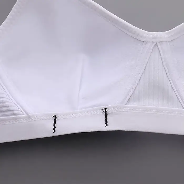 Soutiens-gorge d'entraînement pour filles en coton solide ajustement parfait conception à boucle arrière sport hauts adolescentes