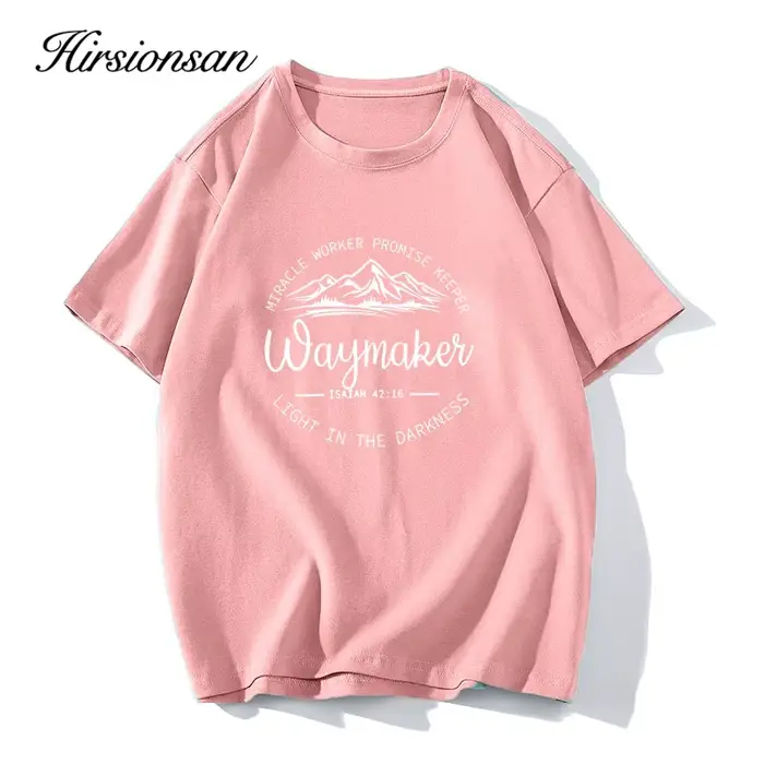 Hirsionsan-T-shirt col rond femme, 100% coton, imprimé montagne, vintage, décontracté, chic, été, 20