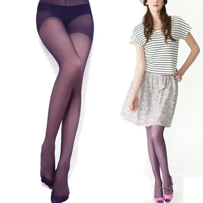 Sexy fialové punčochy Neprůhledné dámské punčochy jaro podzim punčochy nylonové punčochy bezešvé punčochy úplet kancelář dáma