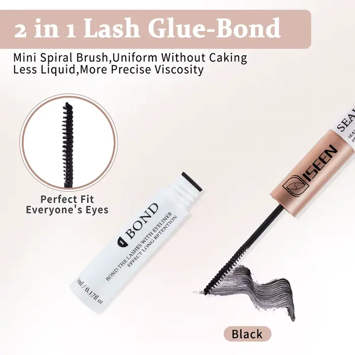 Colle pour cils individuels Bond and Seal 2 en 1, tenue super forte, extension de cils longue durée,