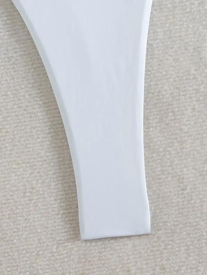 Bikiny Unisex Ženy Set Vysoký pas Bikiny body Čistě bílá Tučné Pro Pláž Letní Zvláštní příležitosti