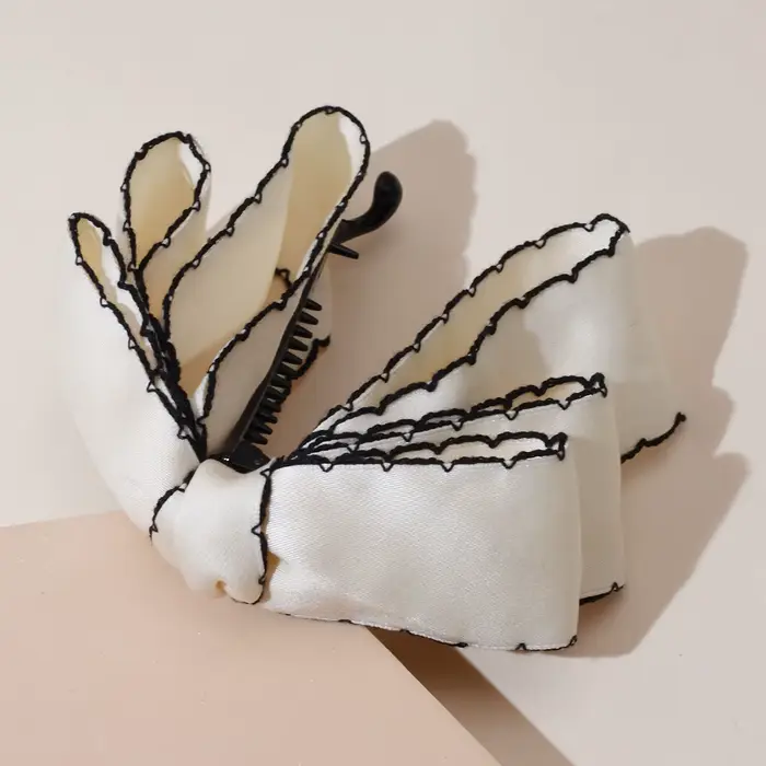 Lystrfac nouvelle couleur unie mode tissu arc banane pinces à cheveux épingle à cheveux pour les fem