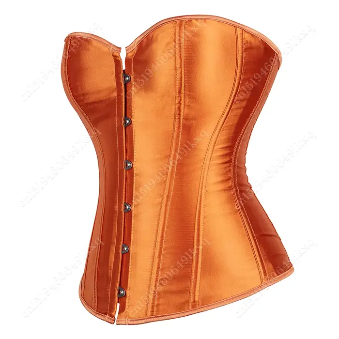 Dámské korzet Surbust vysoký korzet oranžový satén krajka up Bustier Sexy Plus velikost korzet