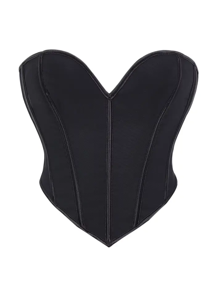 Corset mat sans bretelles, haut cintré vintage pour femme avec décolleté cœur