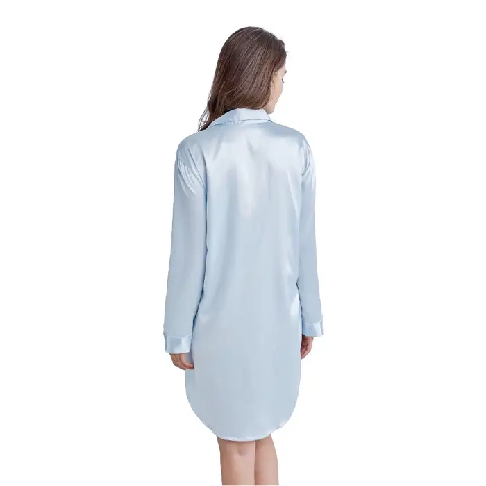 Chemise de nuit sexy en satin pour femme, chemise de nuit Tony & ci-après ice, robe de maison, vêtements de nuit monochromes pour femme, salon de sommeil