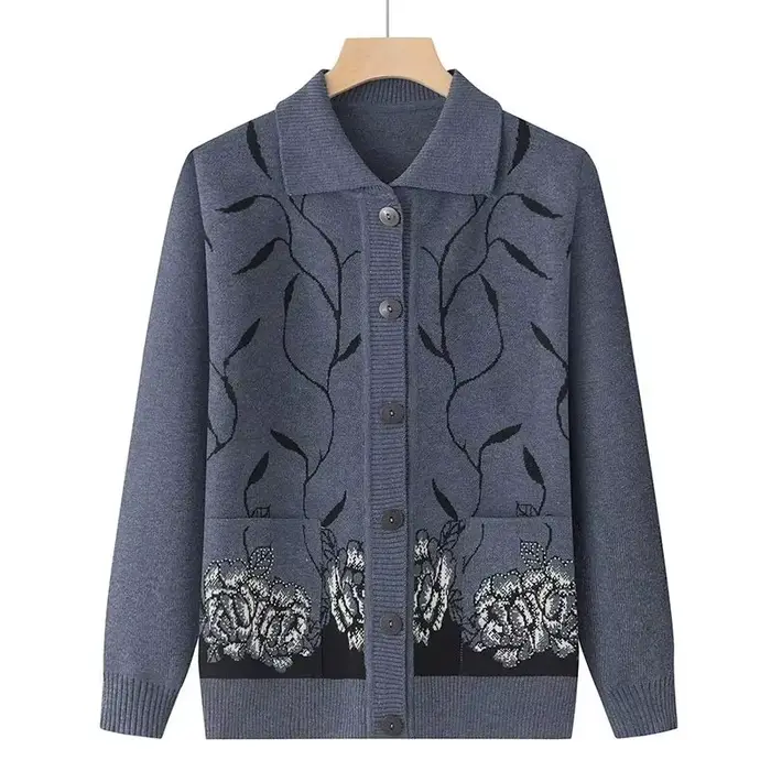 Pull cardigan à manches longues avec boutons pour femmes, manteau chaud, vêtements pour femmes, mère