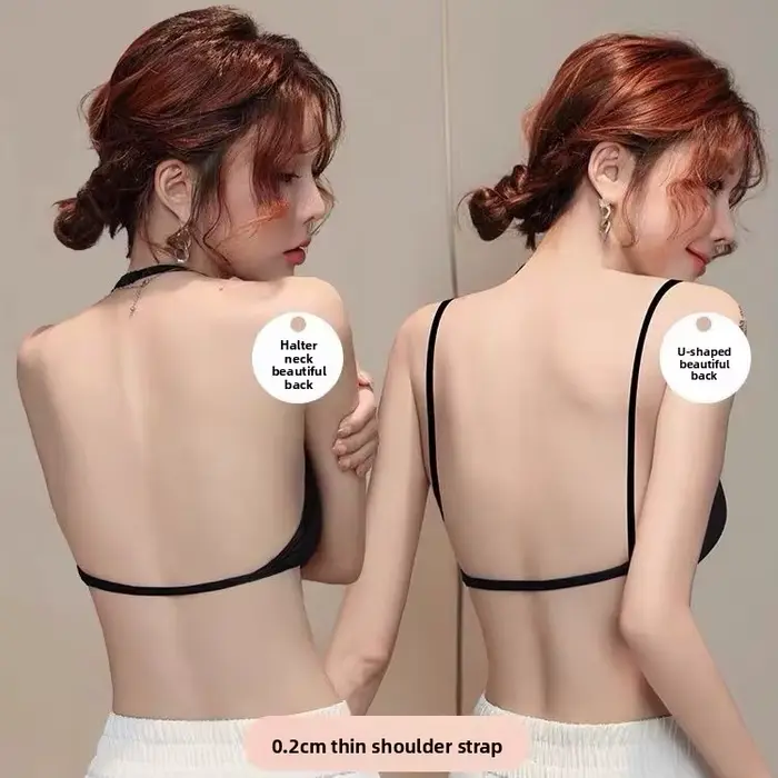Soutien-gorge triangulaire push up ultime de 10 cm : crochet sur le devant, décolleté profond et dos invisible - Ascenseur sexy pour petite poitrine, confort d'été