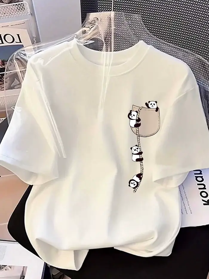 Nouvelle Collection 2026 - T-shirt Décontracté d'Été à Manches Courtes pour Femme, Col Rond, Imprimé