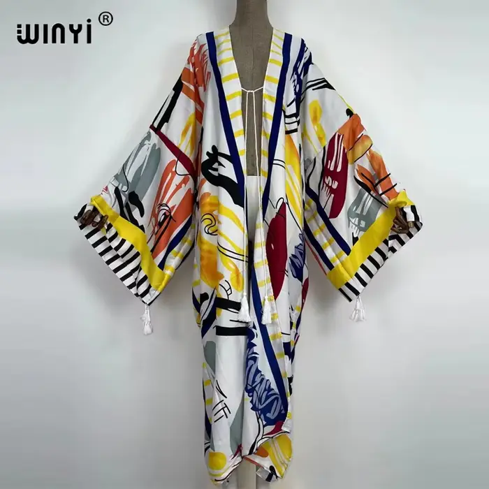 Kaftan Bohme Winyi s houbovými rukávy pro ženy speciální příležitosti volný pohyb