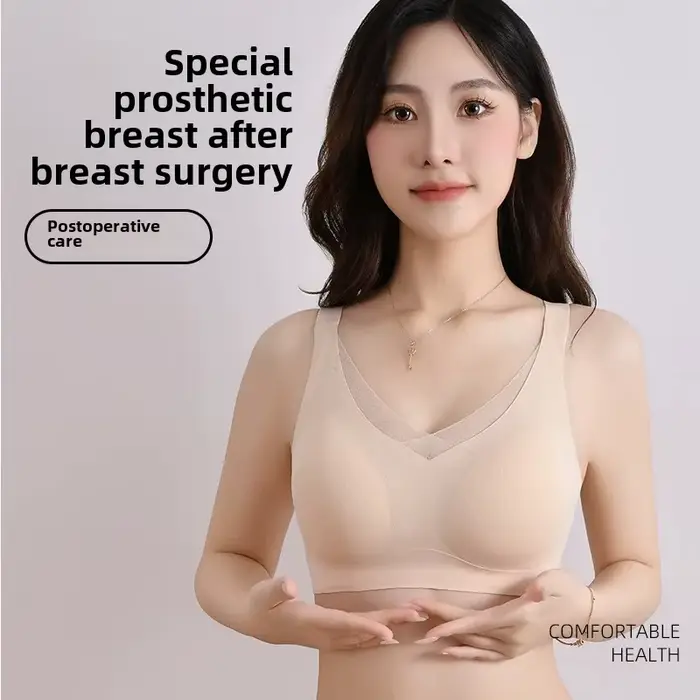 Soutien-gorge post-mastectomie, léger, amissié, respirant, sans fil, sans couture, implant léger, matériau ABS, 2 en 1