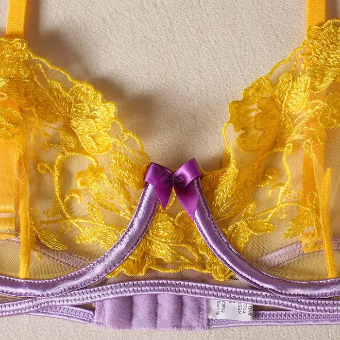 Romantické dámské spodní prádlo, jemná výšivka, síťovina průhledný, sexy spodní prádlo, kontrastní souprava, luxusní spodní prádlo pro ženy