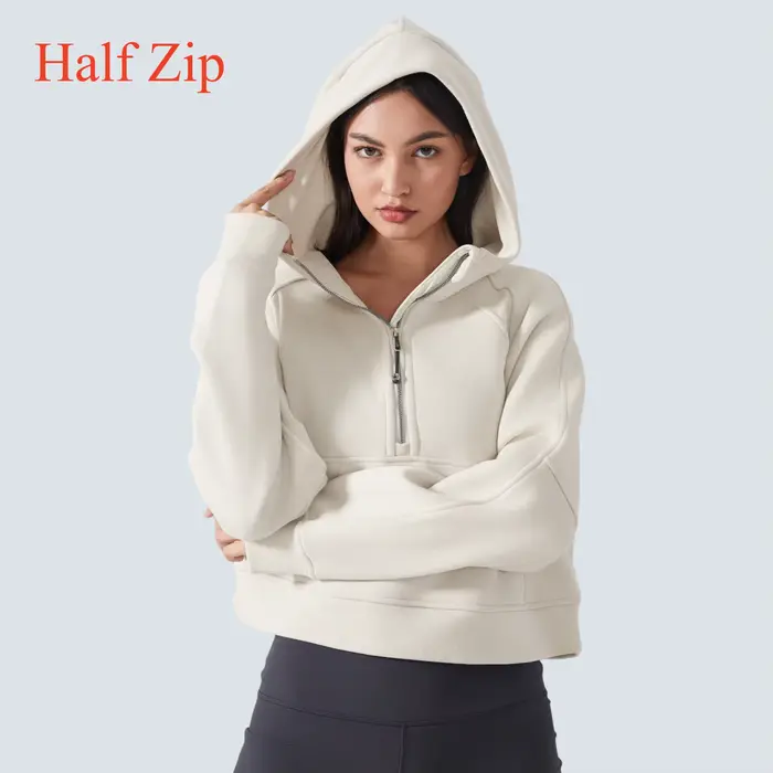Sweat-shirt à Capuche avec Fermeture Éclair Complète pour Femme, Vêtement d'Hiver Chaud, Manteau de 